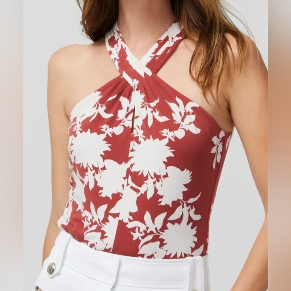 White House Black Market Cross-Front Matte Jersey Halter NWT size XS